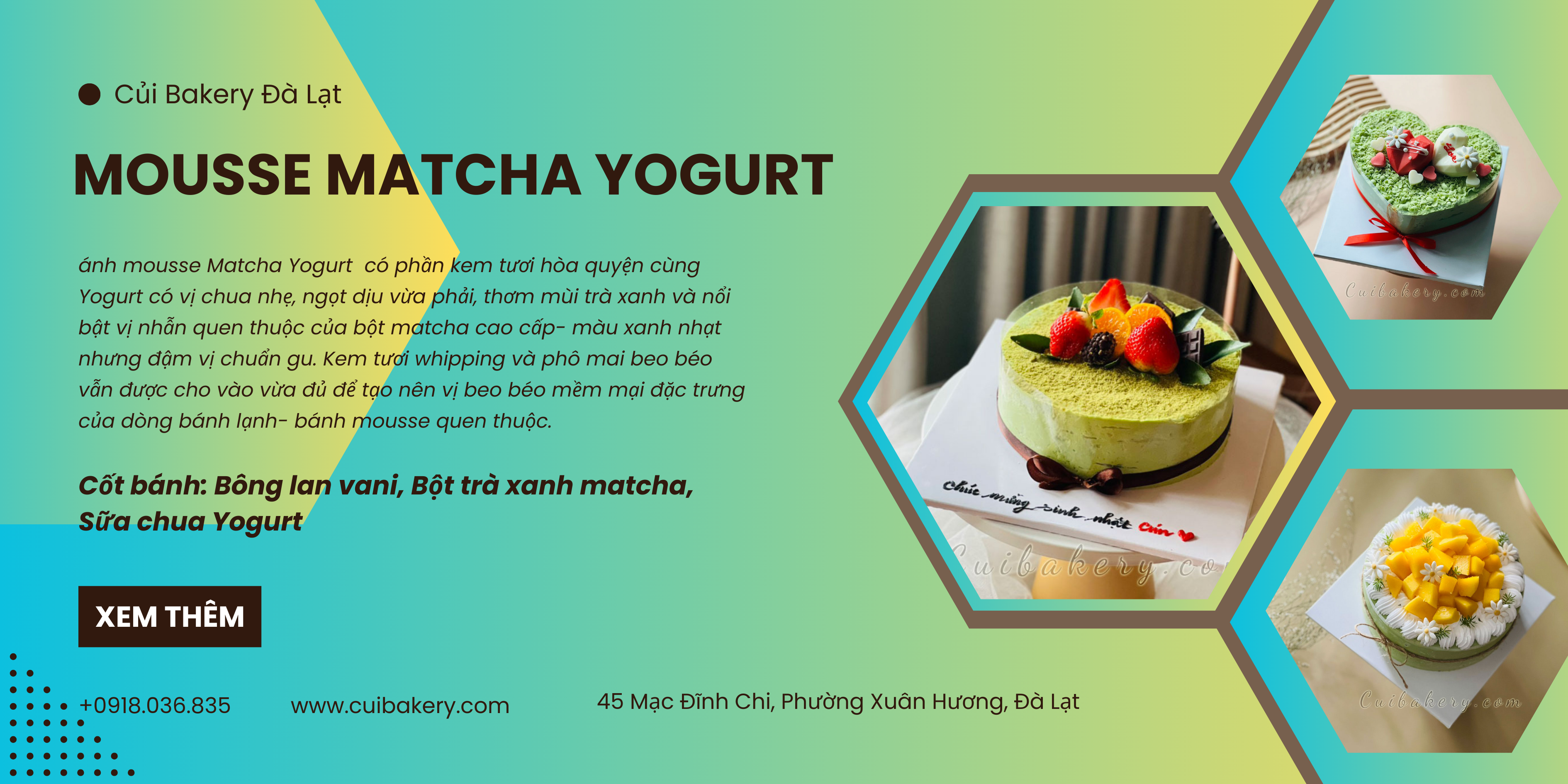 Bánh  Mousse Matcha yogurt